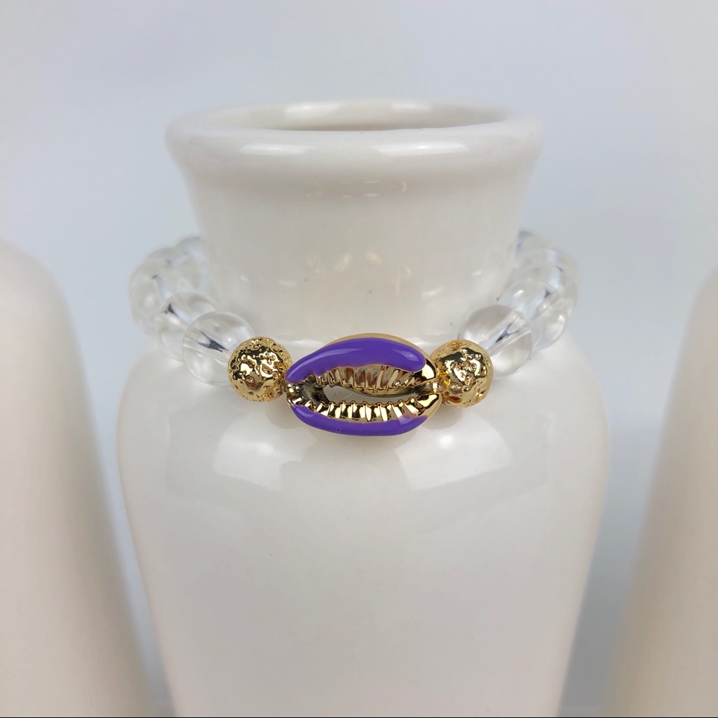 Shell Crystal Quartz Beaded Bracelet-35
